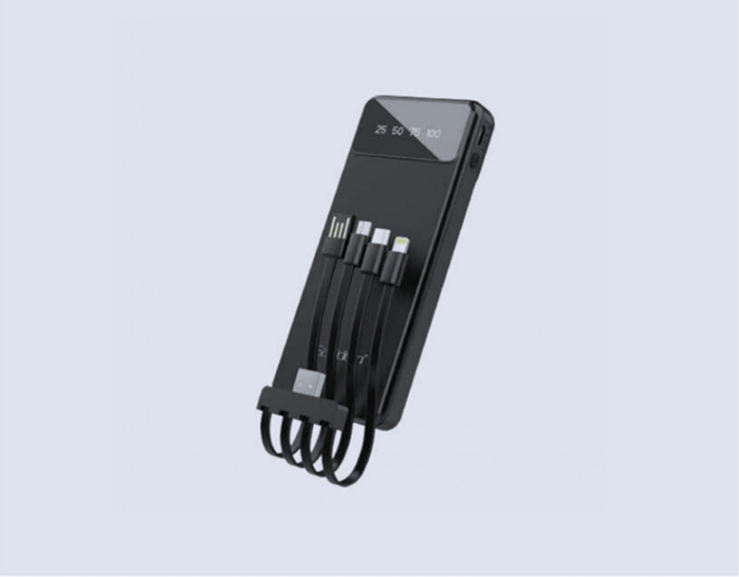 Powerline - 10000mAh Powerbank with 4 Detachable Built in Cable