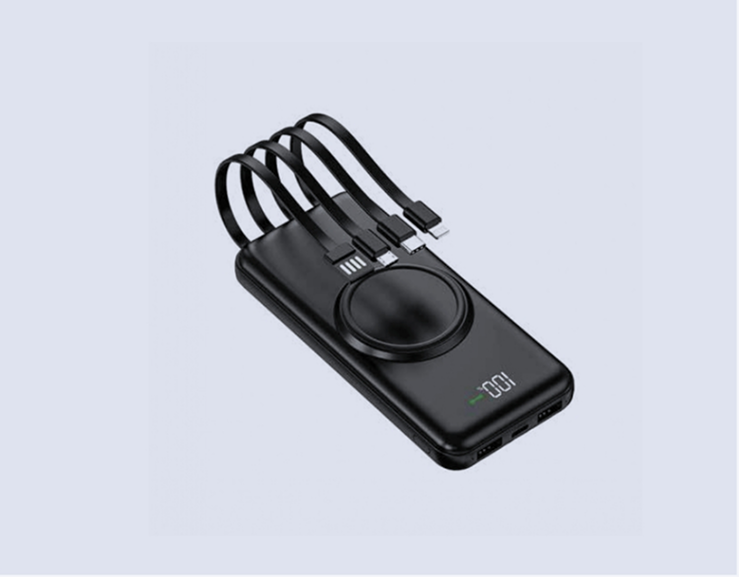 Multipower 10000mAh 4 X Detachable Cable + 2 x USB Port + Wireless Charging + Digital Display