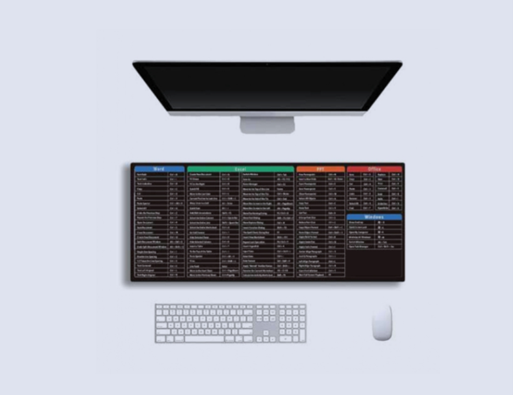 Table Mouse Pad With Printed Office & Window Short Cut