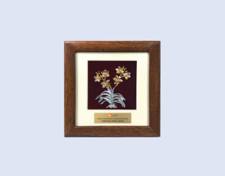 DS-PW-19 Gold Plated Orchid 7" x 7" / 180 x 180mm