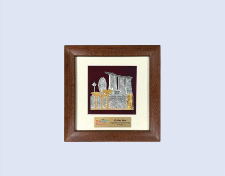 DS-PW-21 Gold Plated SG Landmarks 7" x 7" 180 x 180mm