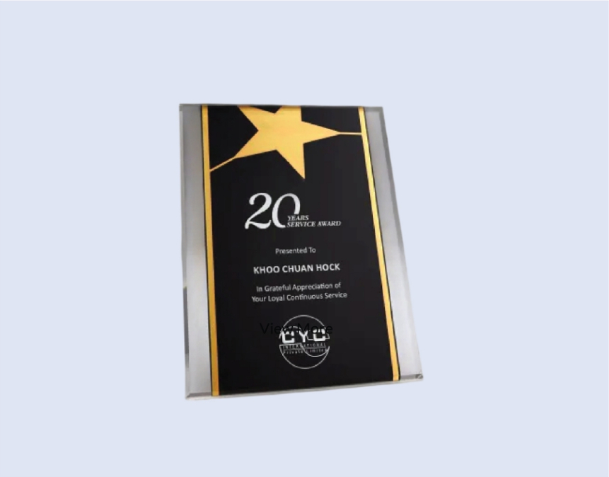 DS-PA-12 Acrylic Star Plaque 7" x 9" 180 x 230mm