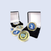 DS-RC-11_BL Medallian Coin in Velvet Box 90mm - Various Options