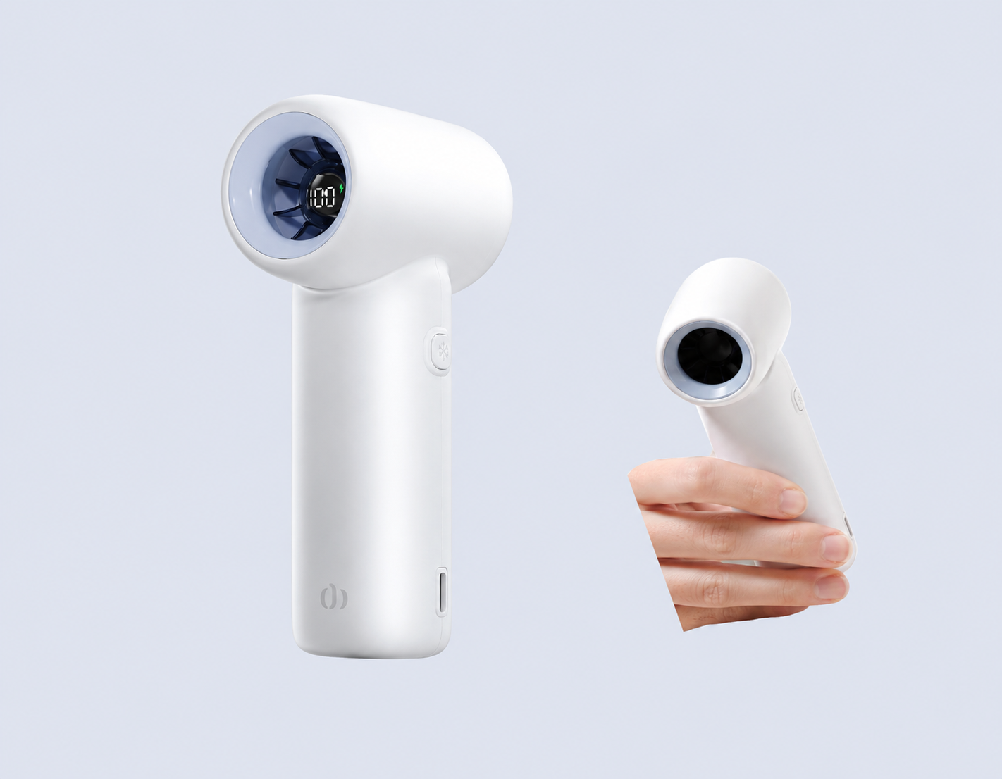 Code : DSFN31T Hurricane Wind Mini Handheld Turbo Fan 5 Speed Gear - 3000mAh Long Lasting Smart Digital Display - Elegant