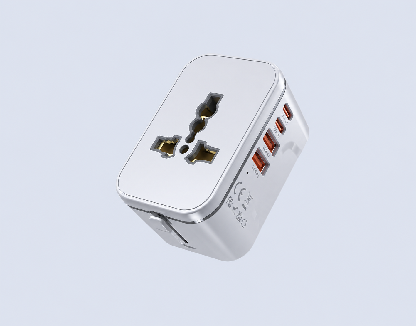 Code : DSMC806Q Travel Adaptor 2 USB Port (QC3.0) + 2 Type-C Port (PD20W) Quick Charge