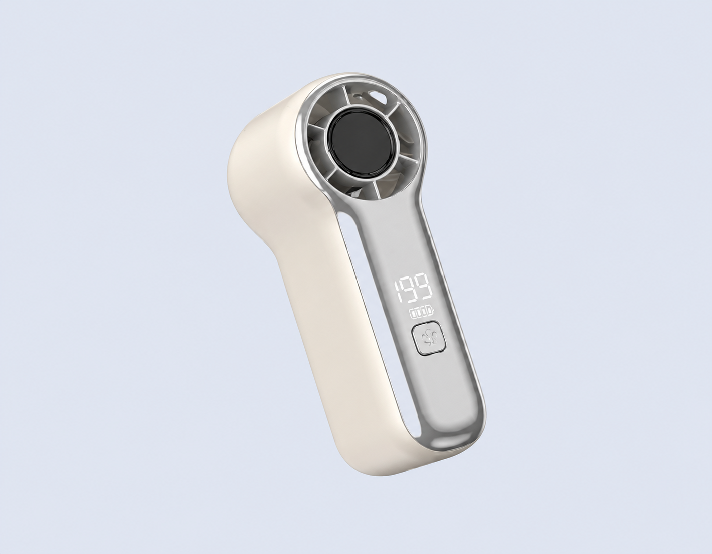 Code : DSFN25T Typhoon Wind Handheld Mini Turbo Fan 199% Speed Gear Smart Digital Display 1200mAh Long Lasting