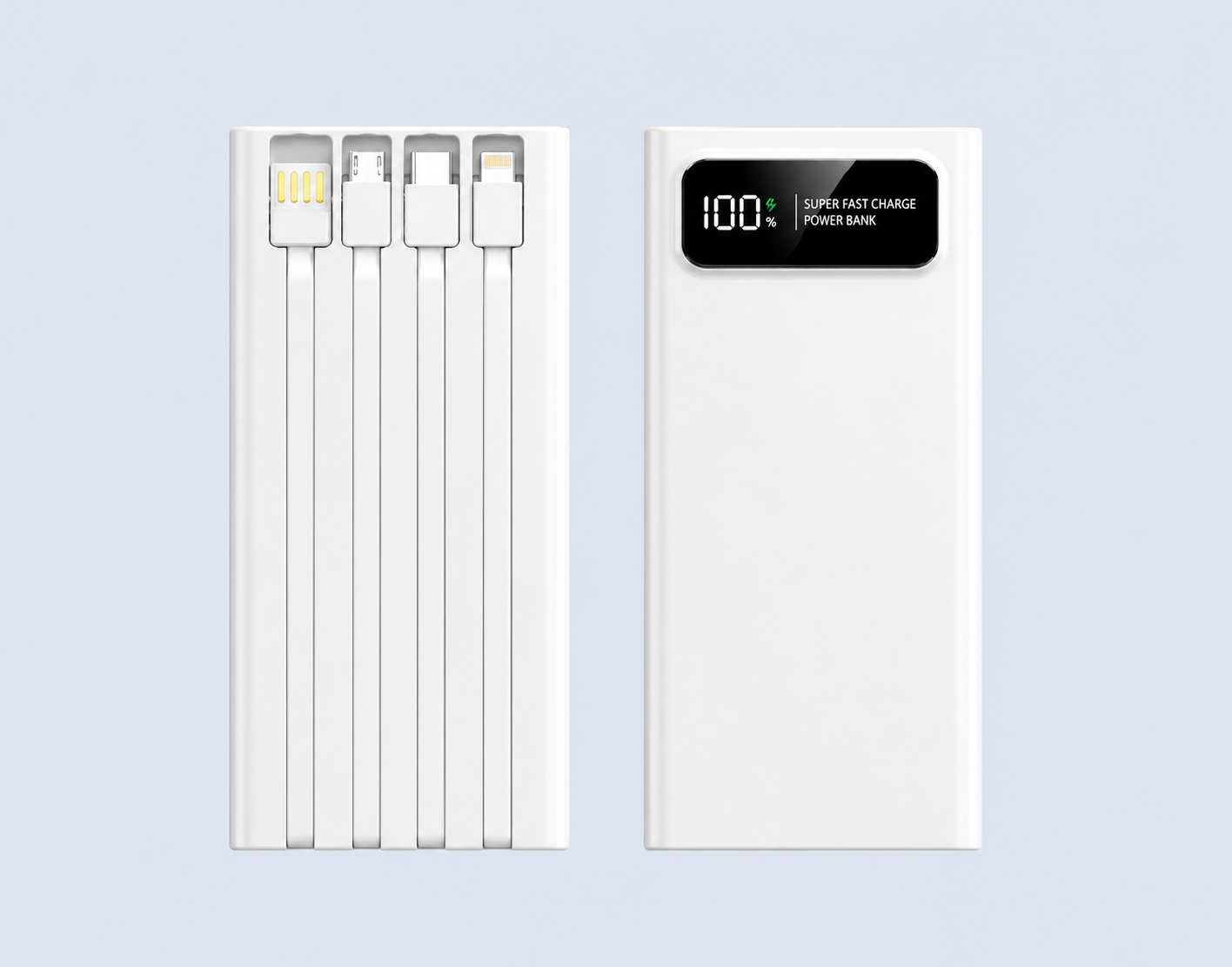 Code : DSQC-309 Quickpwer 10000mAh QC3.0 + PD22.5W Super Quick Charge 4 x Built In Cable + 2 x USB Port
