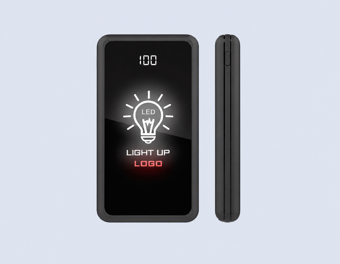 Code : DSF-803 Powerglow 10000mAh LED Light Up Logo 2 X USB Port + Type-C Input & Output 2.1A Fast Charge