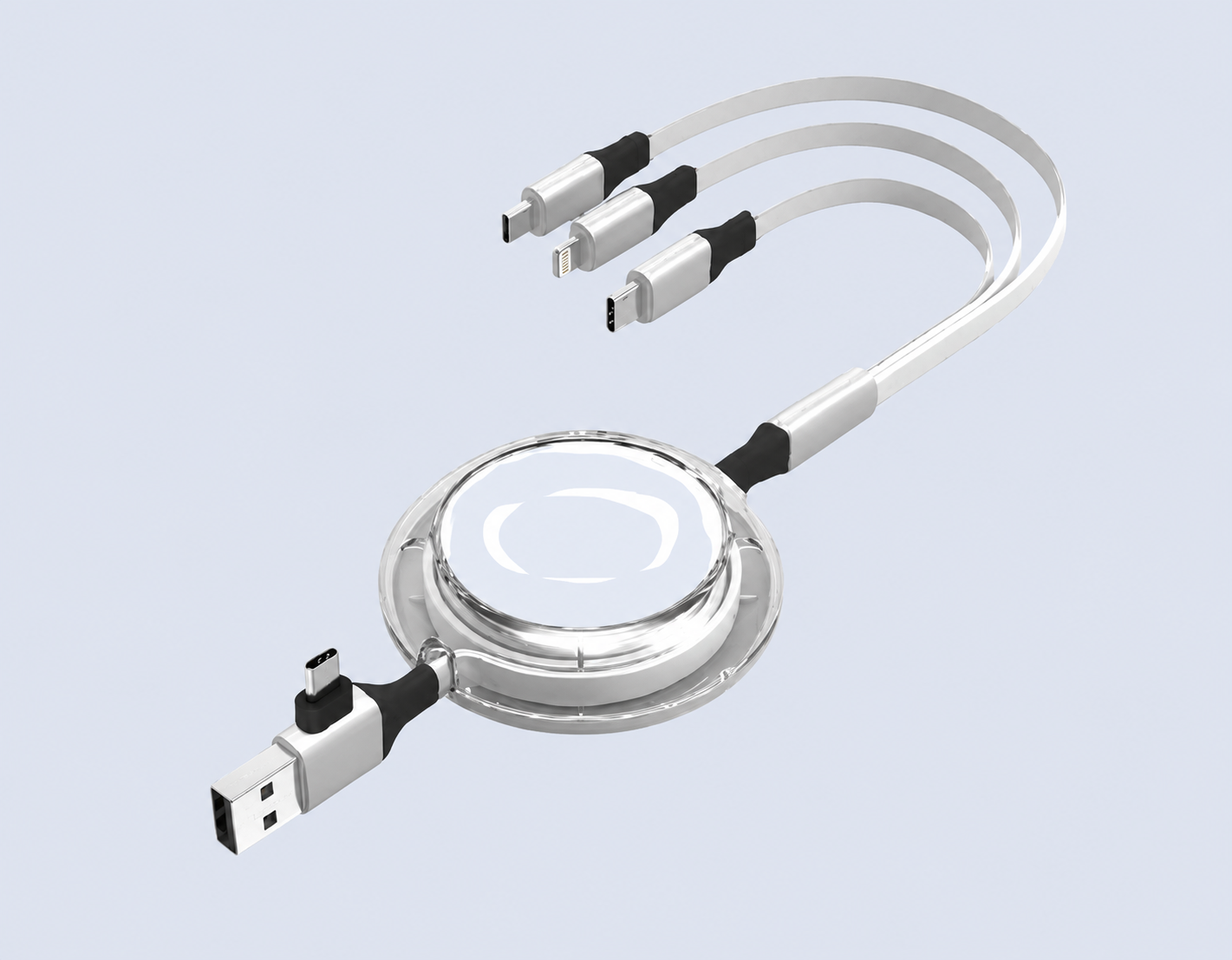 Code : DSCC50Q Multicable -3 in 2 Quick Charge Cable with Data Transfer Type-C to Type-C = 15W USB-A To Type-C, Micro, Lightning 3.0A