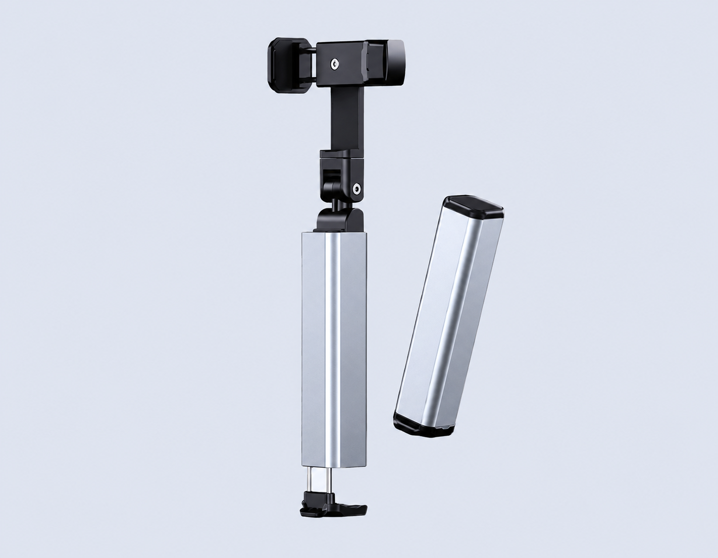 Code : DSMS10 Selfie Mobile Holder Foldable - Multi Angel Adjustable With Metal Case Small And Compact Airplane, Train, Bus Seat - Clip Mount